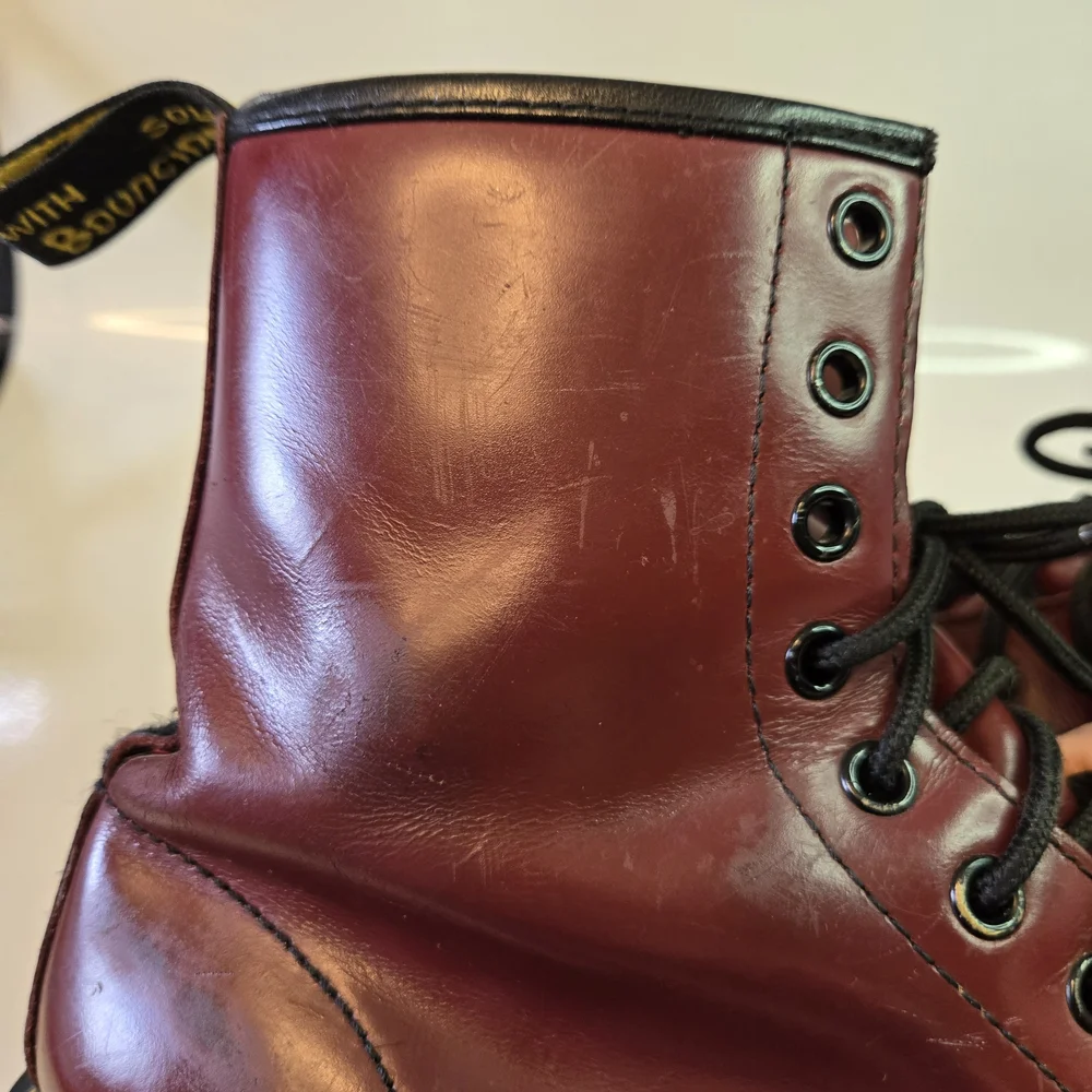 Dr. Martens Doc Martens Burgundy Leather 1460 Grunge Combat Boots 8 11821 - Picture 11 of 16